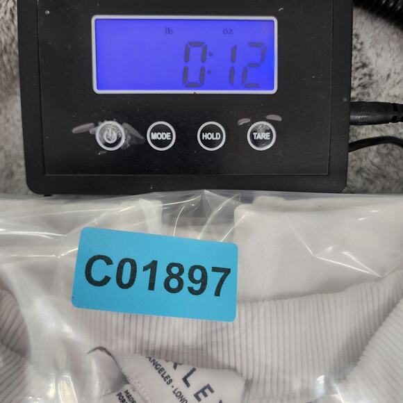 Varley Sweatshirt Womens L White Rochester Mock Neck Open Back Pullover Workout - Picture 10 of 10